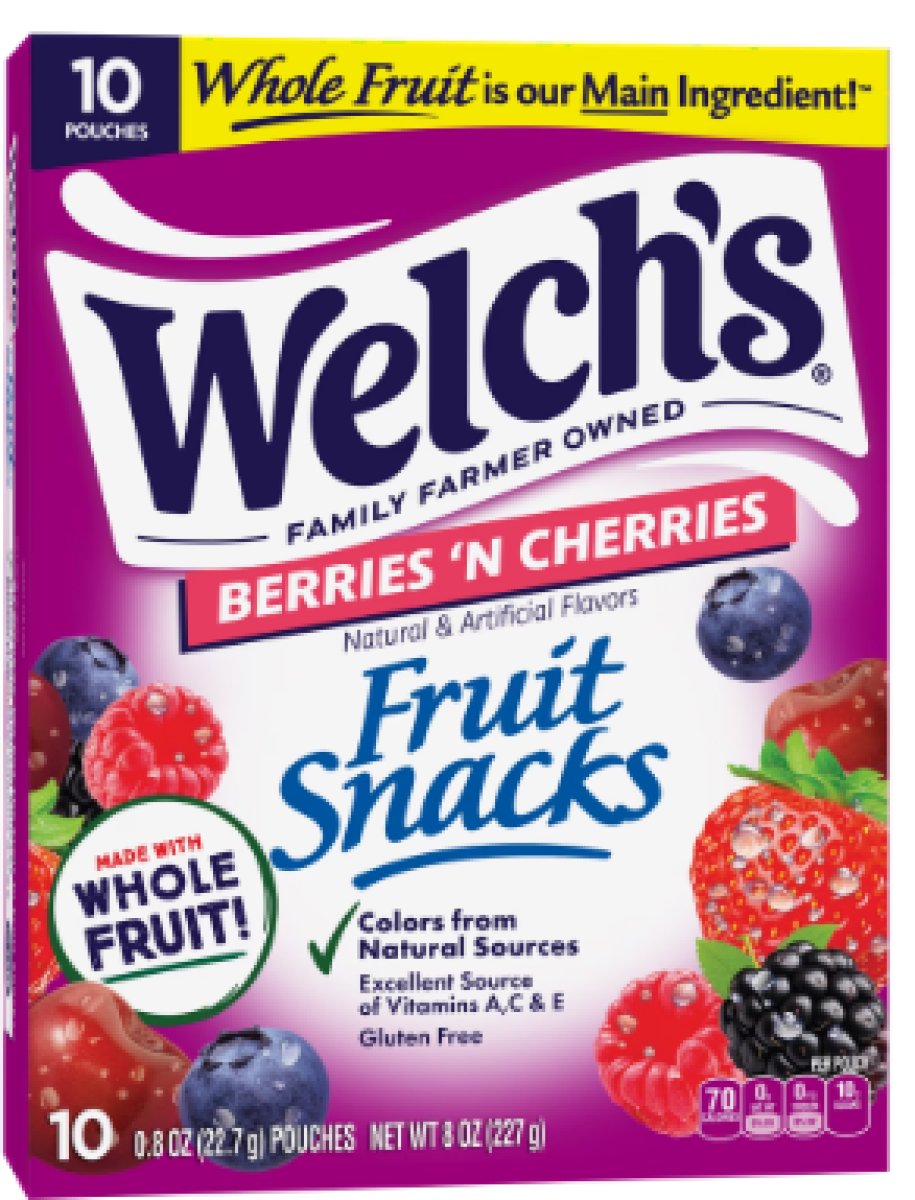 Welch's Gluten-Free Fruit Snacks, Berries and Cherries, Soft Fruit Snacks for Sock Fillers, 0.8 oz, 10 Count