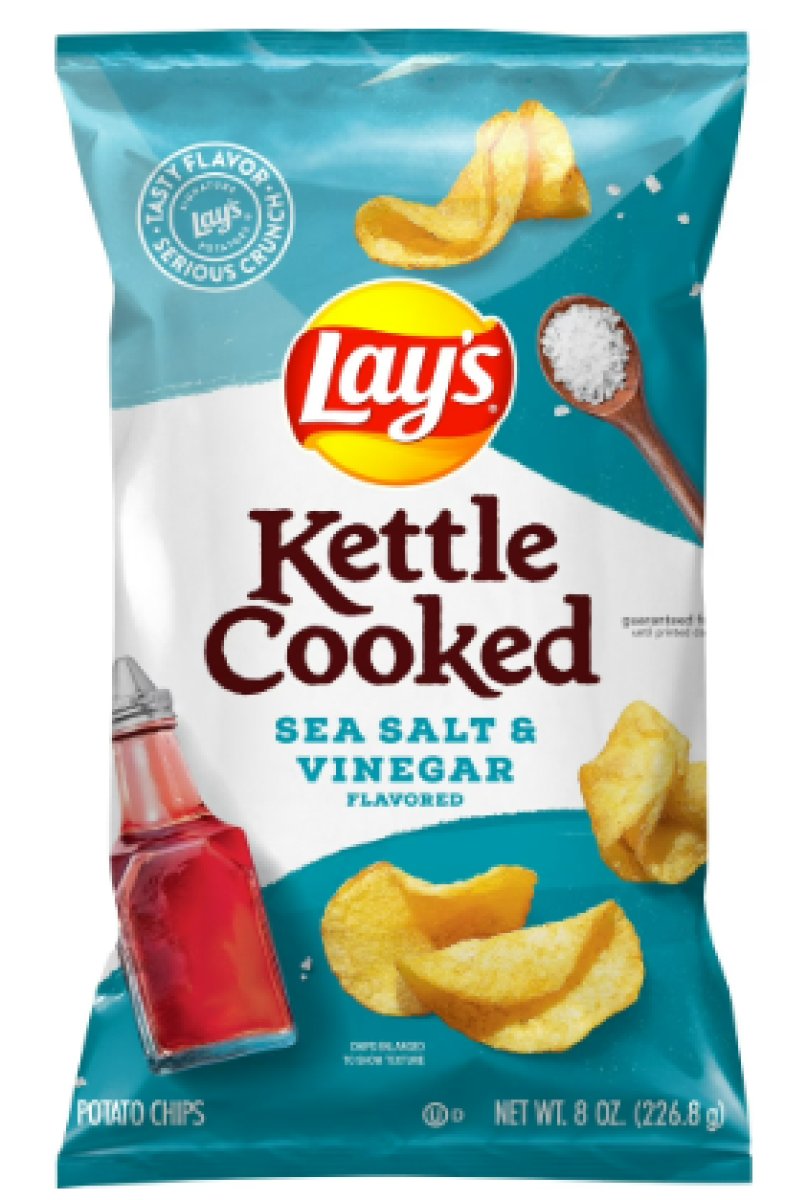 Lay's Cooked Potato Chips with Sea Salt and Vinegar, 8 oz Bag