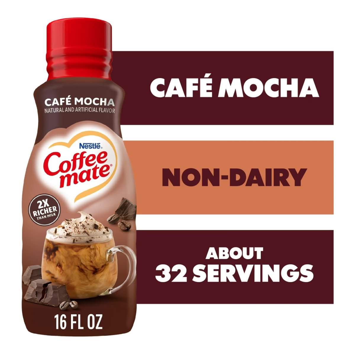 Coffee mate Café Mocha Gluten-Free Non-Dairy Liquid Coffee Creamer, 16 fl oz