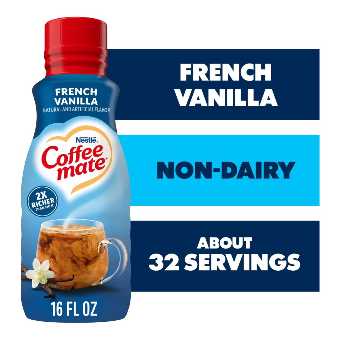 Coffee mate French Vanilla Gluten-Free Non-Dairy Liquid Coffee Creamer 16 fl oz