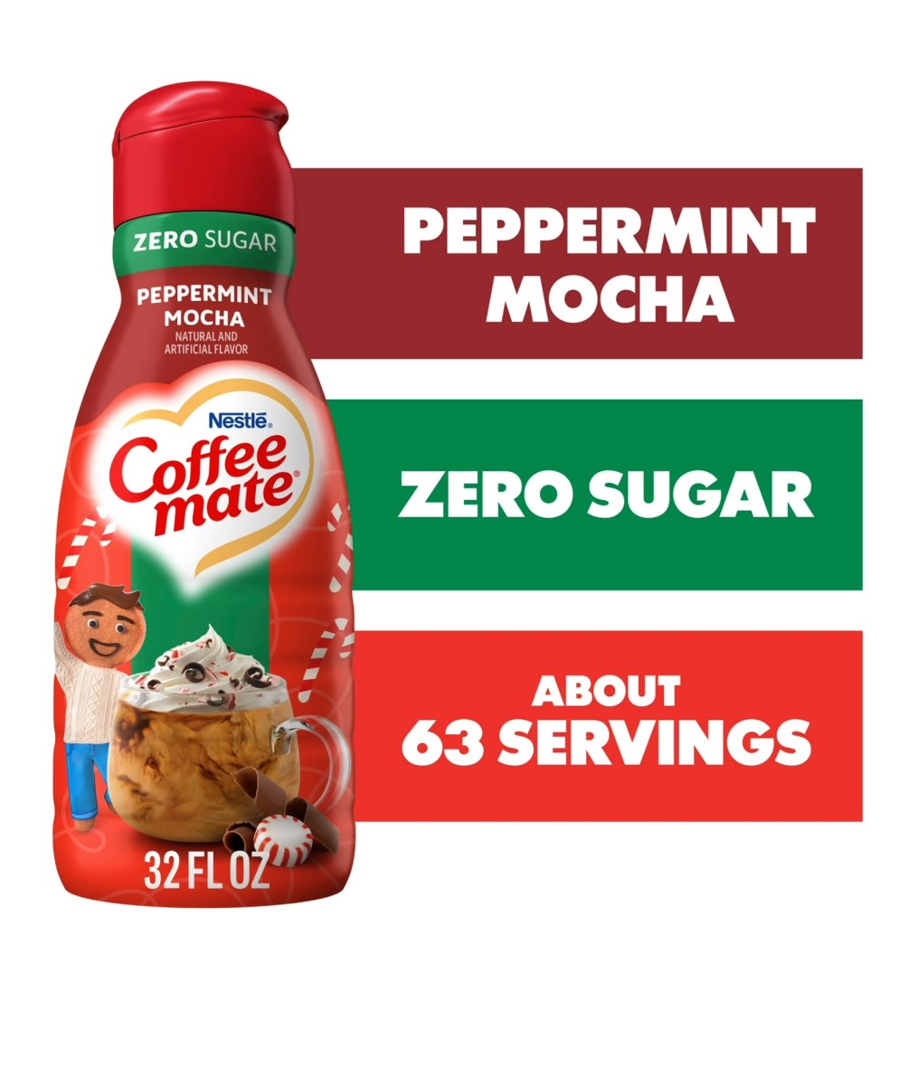 Coffee mate Peppermint Mocha Flavored Coffee Creamer, Sugar-Free, Gluten-Free, 63 Servings 32 fl oz