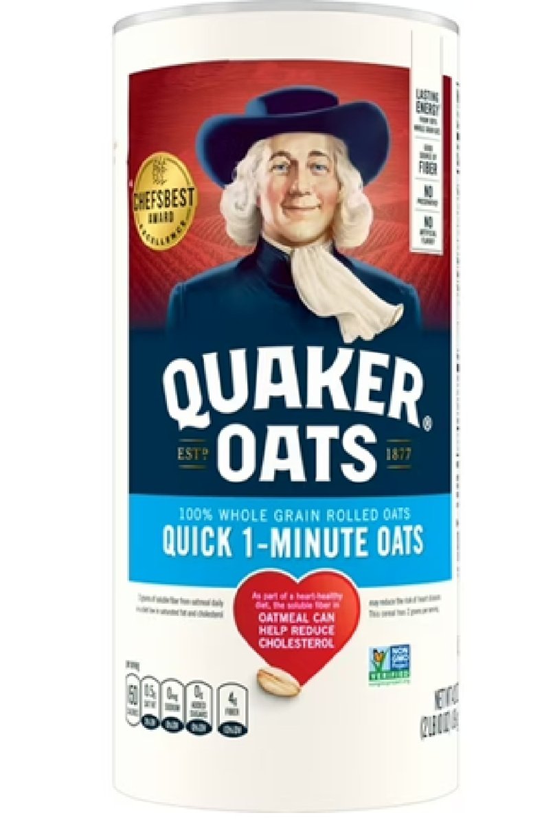 Quaker, 1 Minute Quick Oats, Oats, Quick Cook Oats, Dry Oats in a 42 oz Can