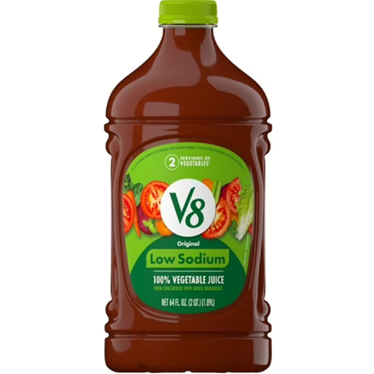 V8 Low Sodium Original 100% Plant Juice, 64 fl oz Bottle