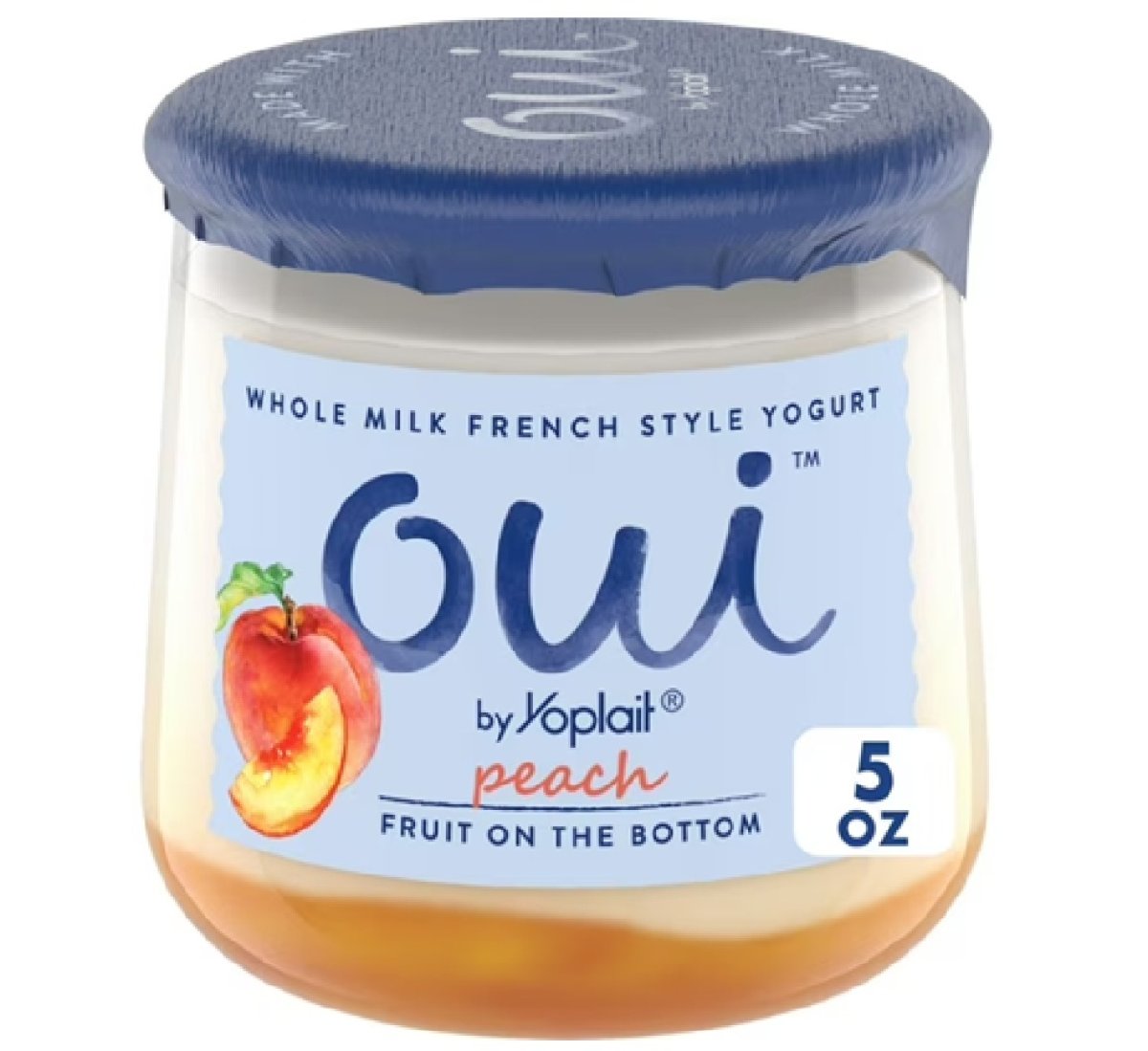 Oui by Yoplait French Style Peach Whole Milk Yogurt, 5 OZ Jar