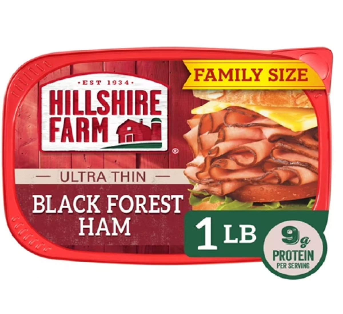 Hillshire Farm Ultra-Thin Black Forest Ham, Lunch Deli, 454g