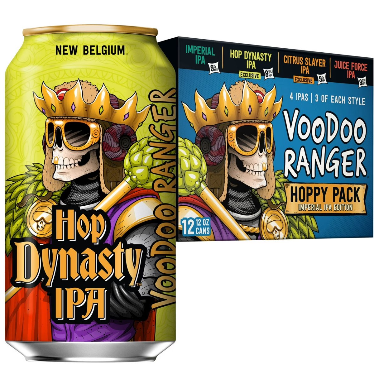 Voodoo Ranger IPA Hoppy Craft Beer Variety Pack, 12 Pack, 12 Fl Oz Cans, 9.5% ABV