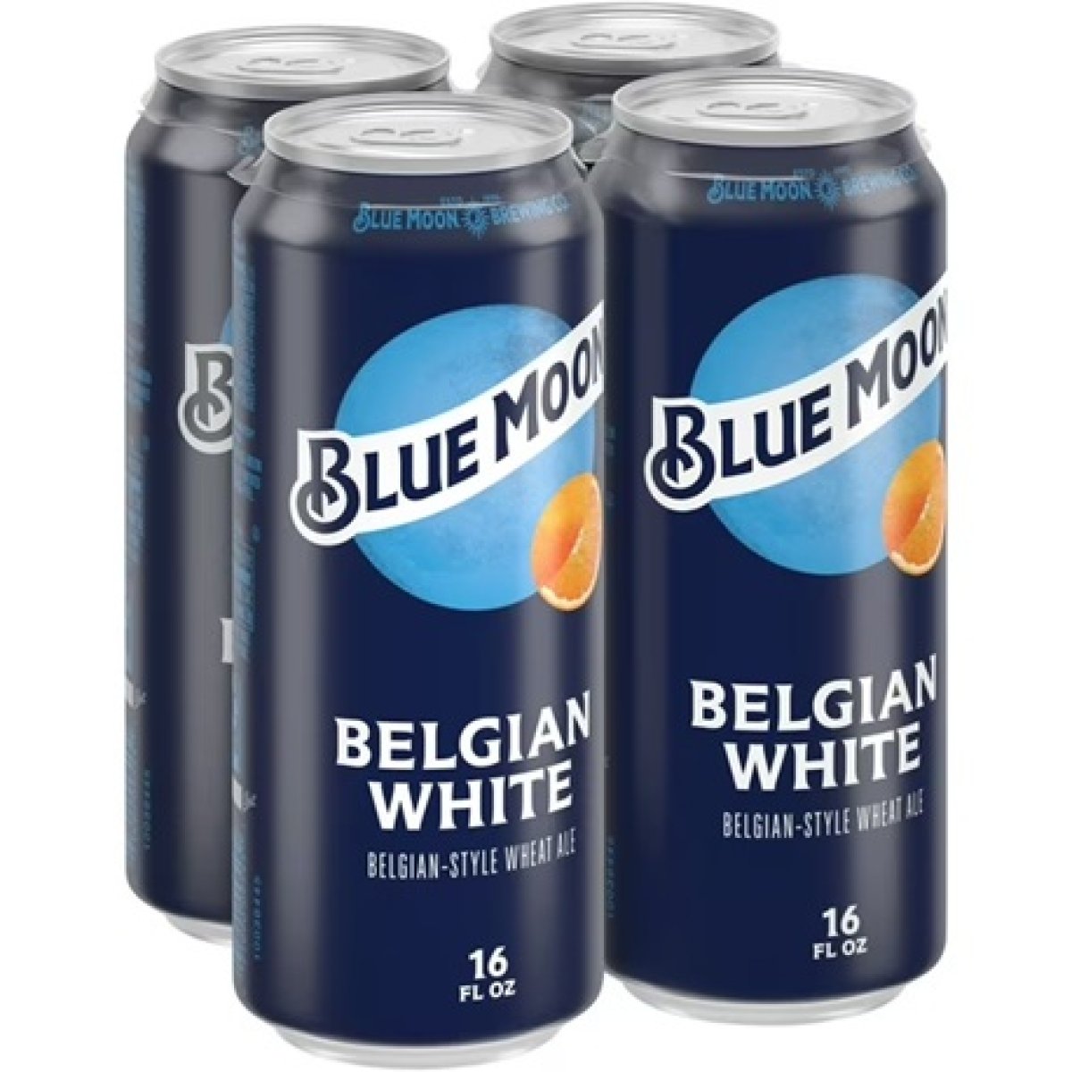 Blue Moon Belgian White Craft Beer 4 Pack, 16 fl oz Aluminum Cans, 5.4% ABV