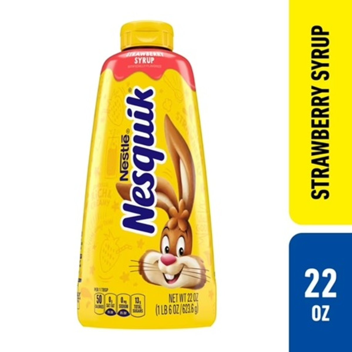 (Pack of 6) Nesquik Strawberry Flavored Syrup for Milk or Ice Cream, 22 oz, 1 Bottle