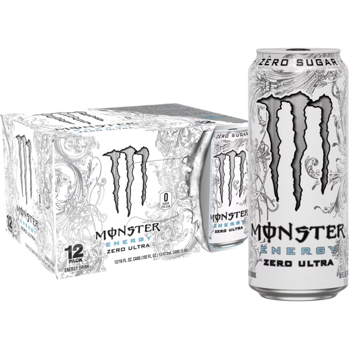 Monster Energy, Zero Ultra, Sugar-Free Energy Drink, 12-Pack - 16 Fl Oz