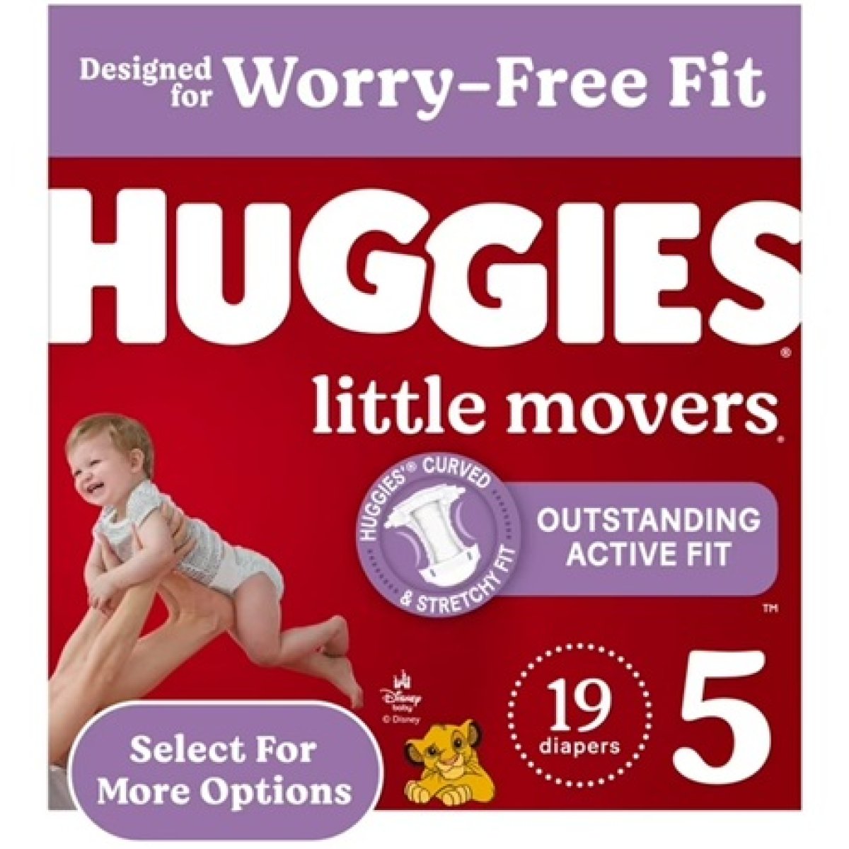 Huggies Little Movers Baby Diapers Size 5 (Over 27 Pounds), 19 Count (Select for More)