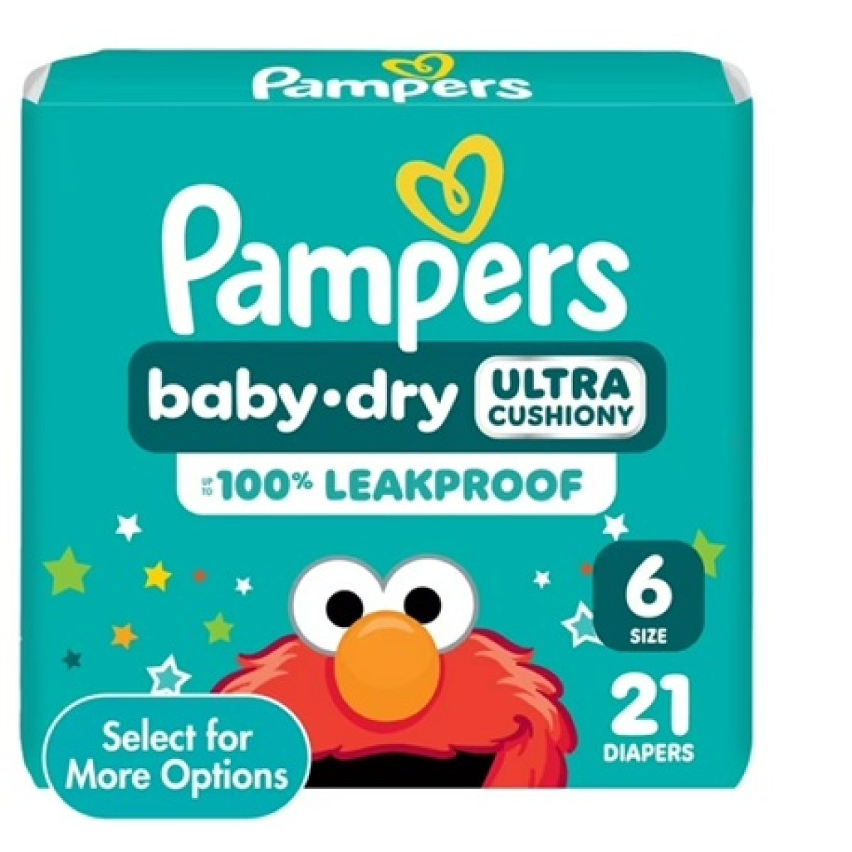 Pampers Baby Dry Ultra Padded Diapers Size 6 (23-44 lbs), 21 Count, Up to 100% Leak-Proof Disposable Diaper