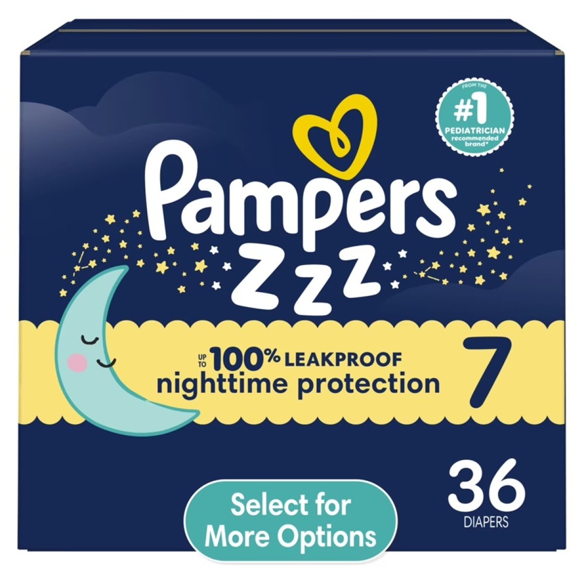 Pampers Swaddlers Zzz Nighttime Baby Diapers Size 7, 36 Count (Select to See More Options)