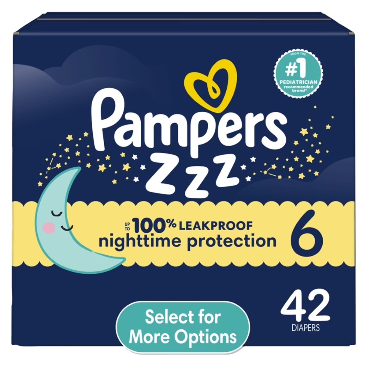 Pampers Swaddlers Zzz Nighttime Baby Diapers Size 6, 42 Count (Select to See More Options)