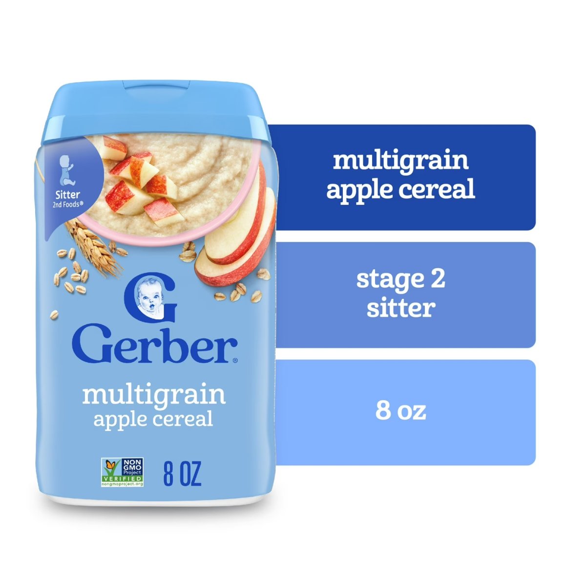Gerber Stage 2 Baby Food, Multigrain Apple Cereal, 8 oz