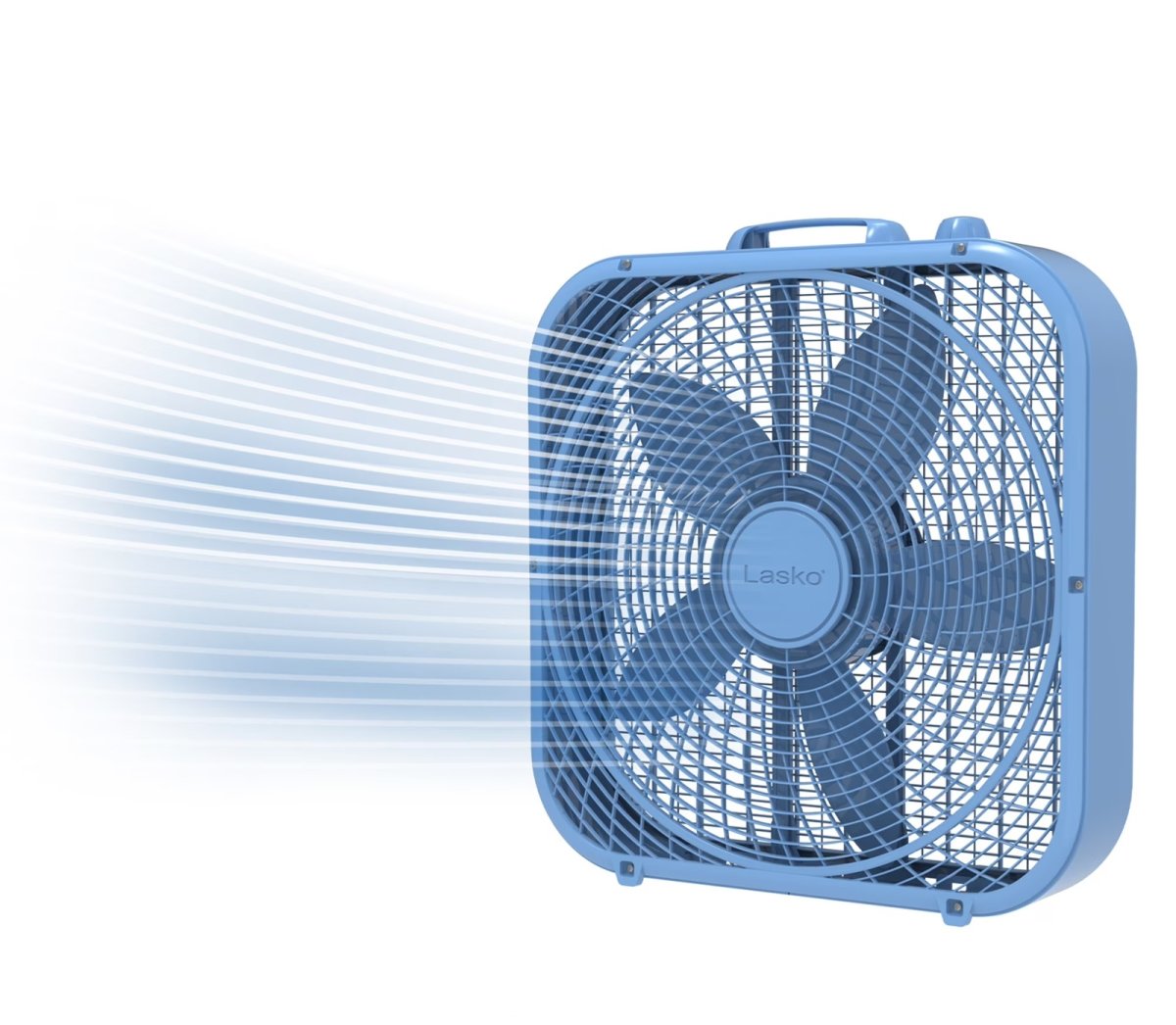 Lasko 20" Cool Colors 3-Speed Box Fan with Weather-Resistant Motor, Blue, B20310