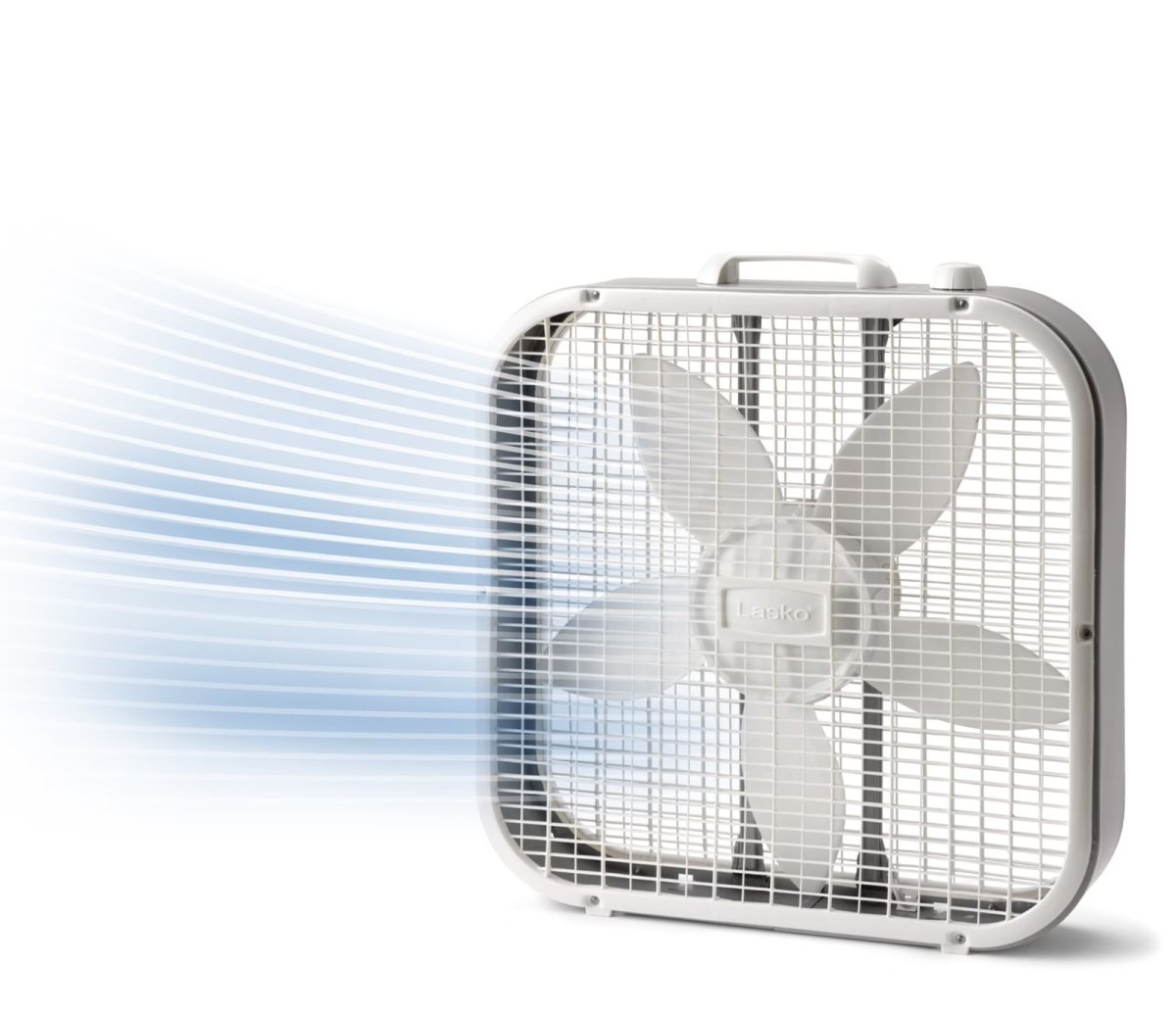 Lasko 20" Classic Box Fan with Weather-Resistant Motor, 3 Speeds, 22.5" H, White, B20200, New