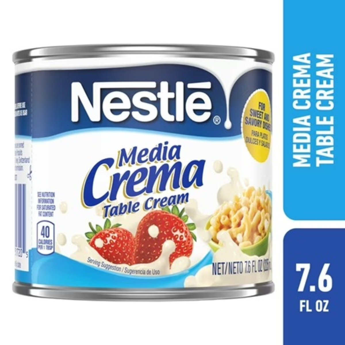 Nestle Media Crema Neutral Heavy Table Cream with Flavor, 7.6 fl oz Can