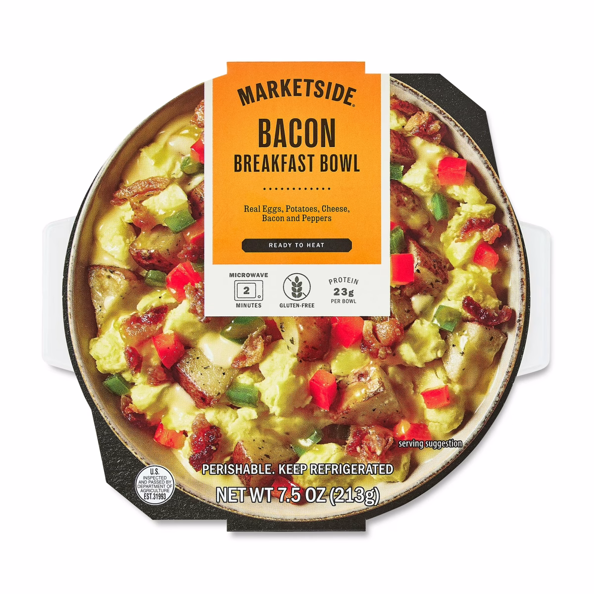 Marketside Ready to Heat Bacon Breakfast Bowl, 7.5 oz (Refrigerated)