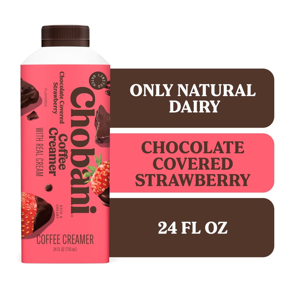 Chobani Limited Edition Coffee Creamer Chocolate Covered Strawberry Flavor 24 fl oz Box