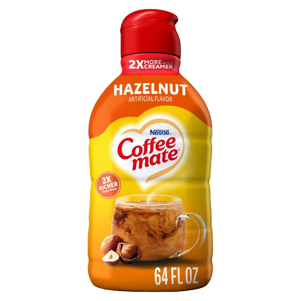 Coffee mate Hazelnut Gluten-Free Non-Dairy Liquid Coffee Creamer, 64 fl oz