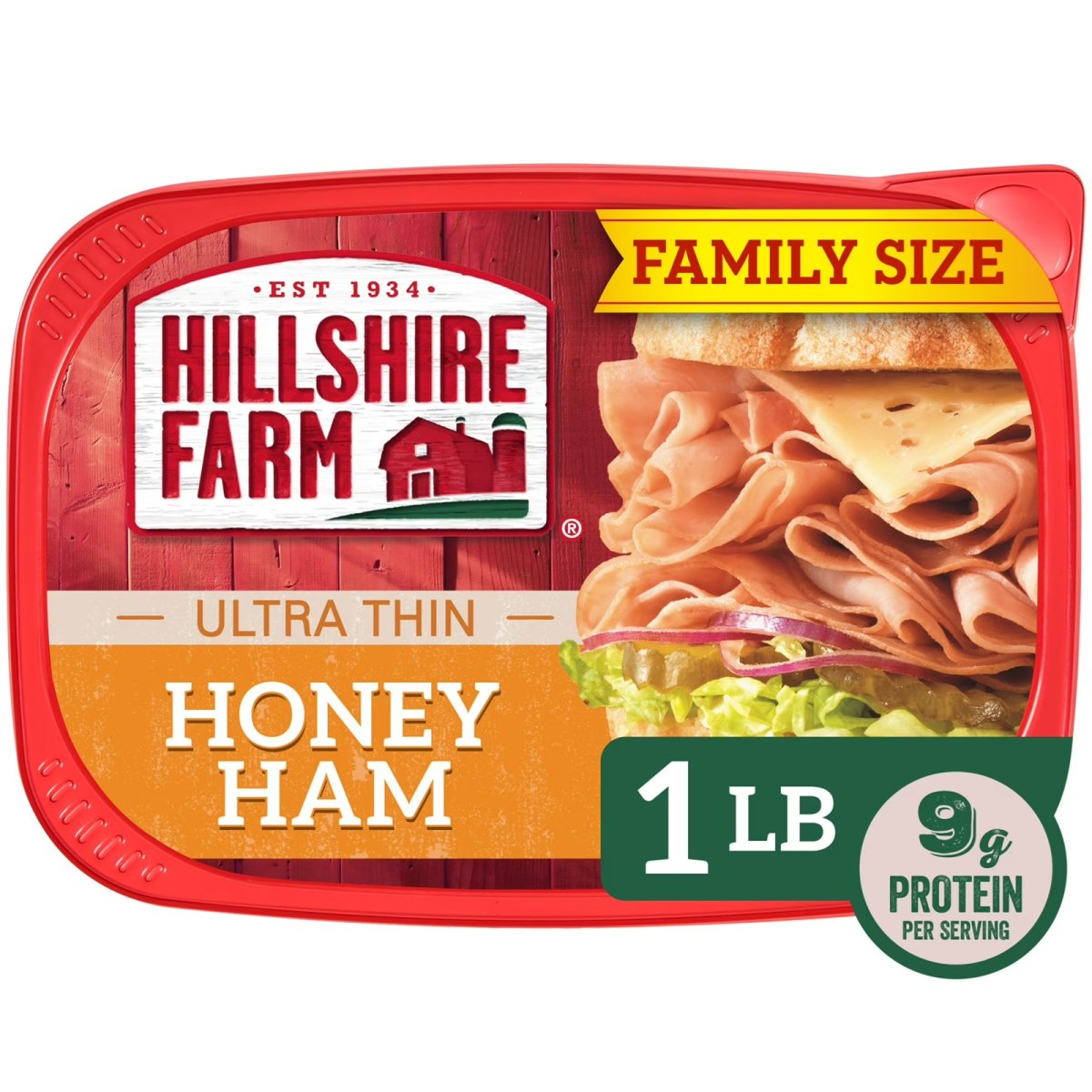 Hillshire Farm Ultra-Thin Honey Ham Deli, 16 oz Plastic Container, Refrigerated