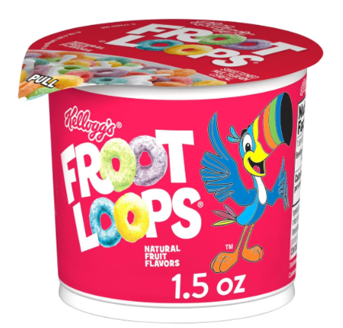 Kellogg's Froot Loops Cold Breakfast Cereal Cup, Fruit Flavor, Breakfast Snacks with Vitamin C, Original, 1.5 oz Cup (1 Cup)