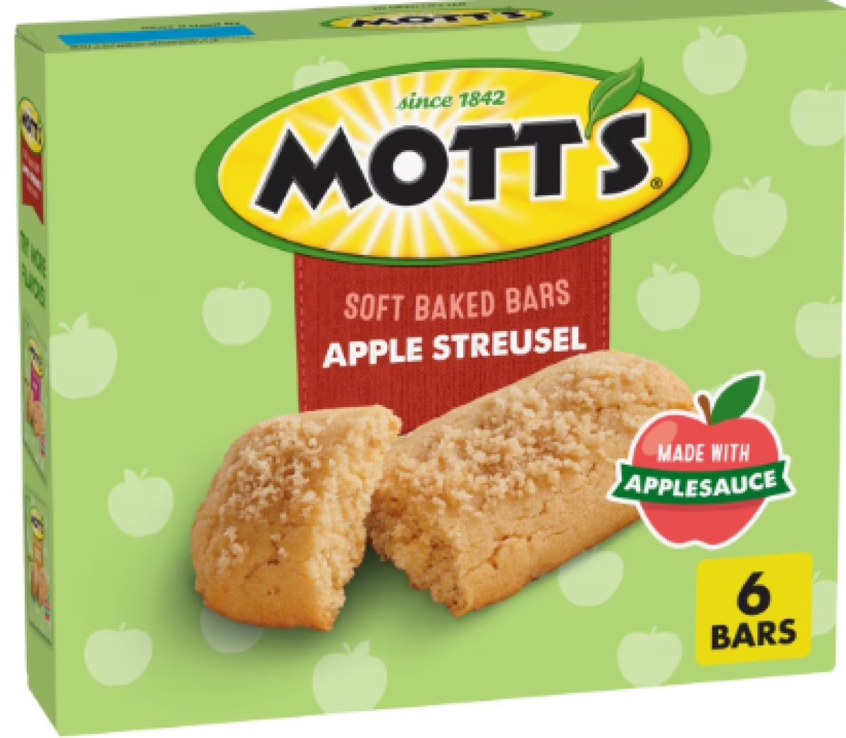 Mott's Soft Baked Apple Streusel Bars, Made with Apple Puree, 6 Count, 5.76 oz