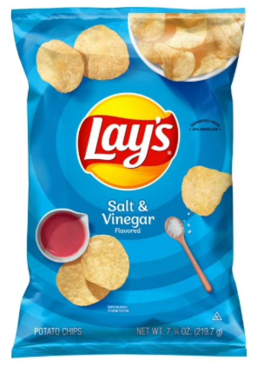 Lay's Potato Chips with Salt and Vinegar, 7.75 oz Bag