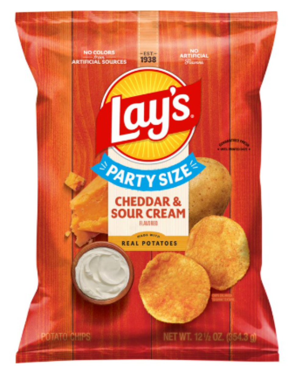 Lay's Cheddar Cheese & Sour Cream Flavored Potato Chips Party Size, 12.5 oz Bag