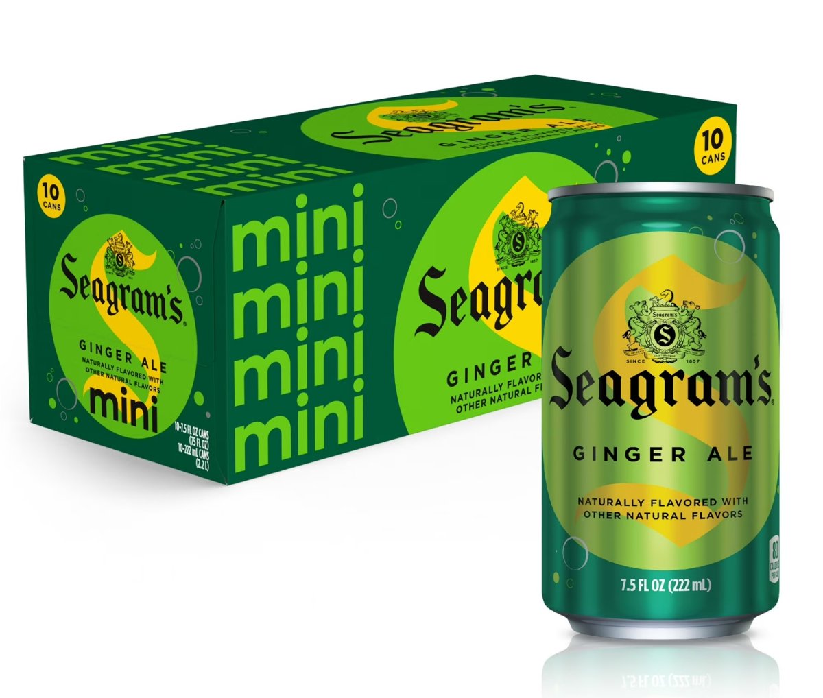 Seagram's Ginger Ale Soft Drinks, 7.5 fl oz, 10-Pack