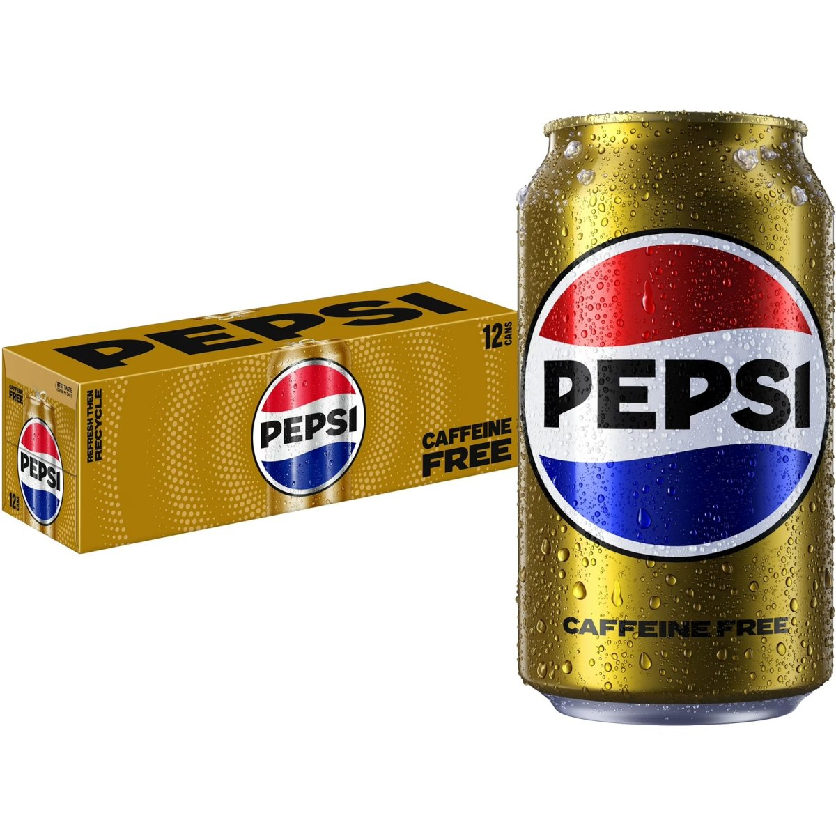 Pepsi Cola Zero Caffeine Pop Soda, 12 fl oz, 12-Pack