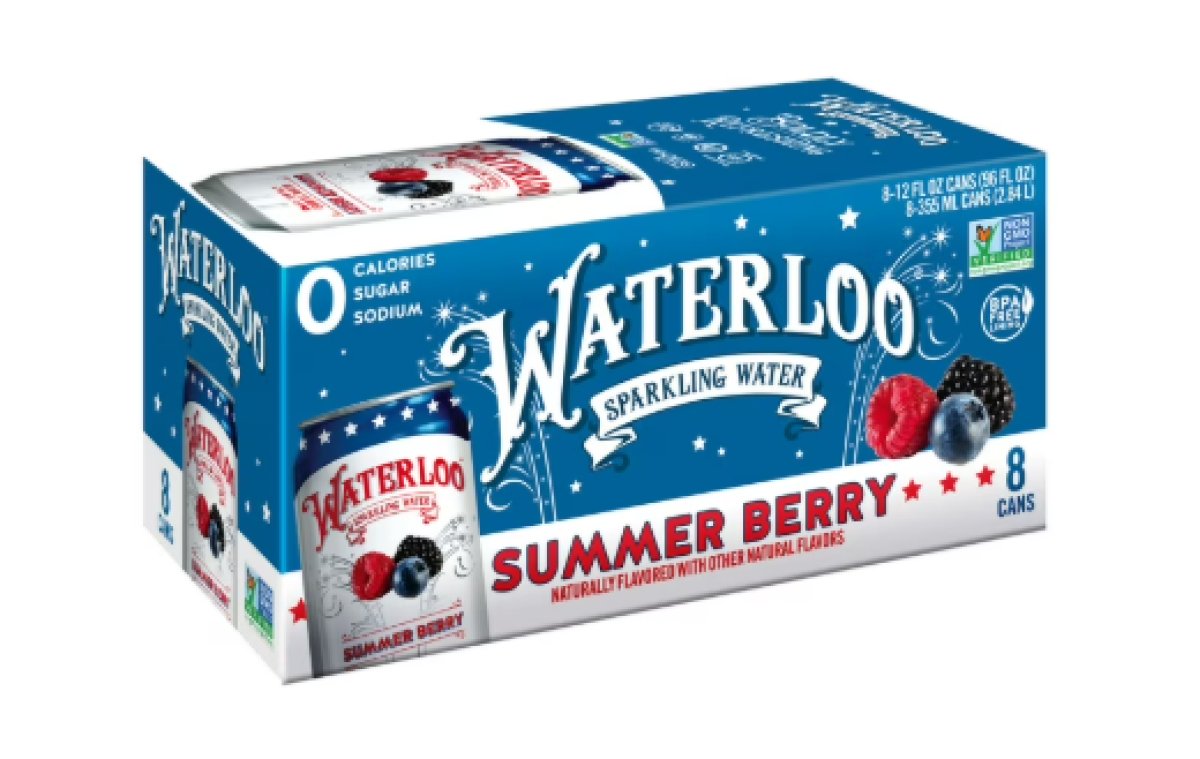 Waterloo Sparkling Water, Summer Berries, 12 fl oz, 8 Can Pack