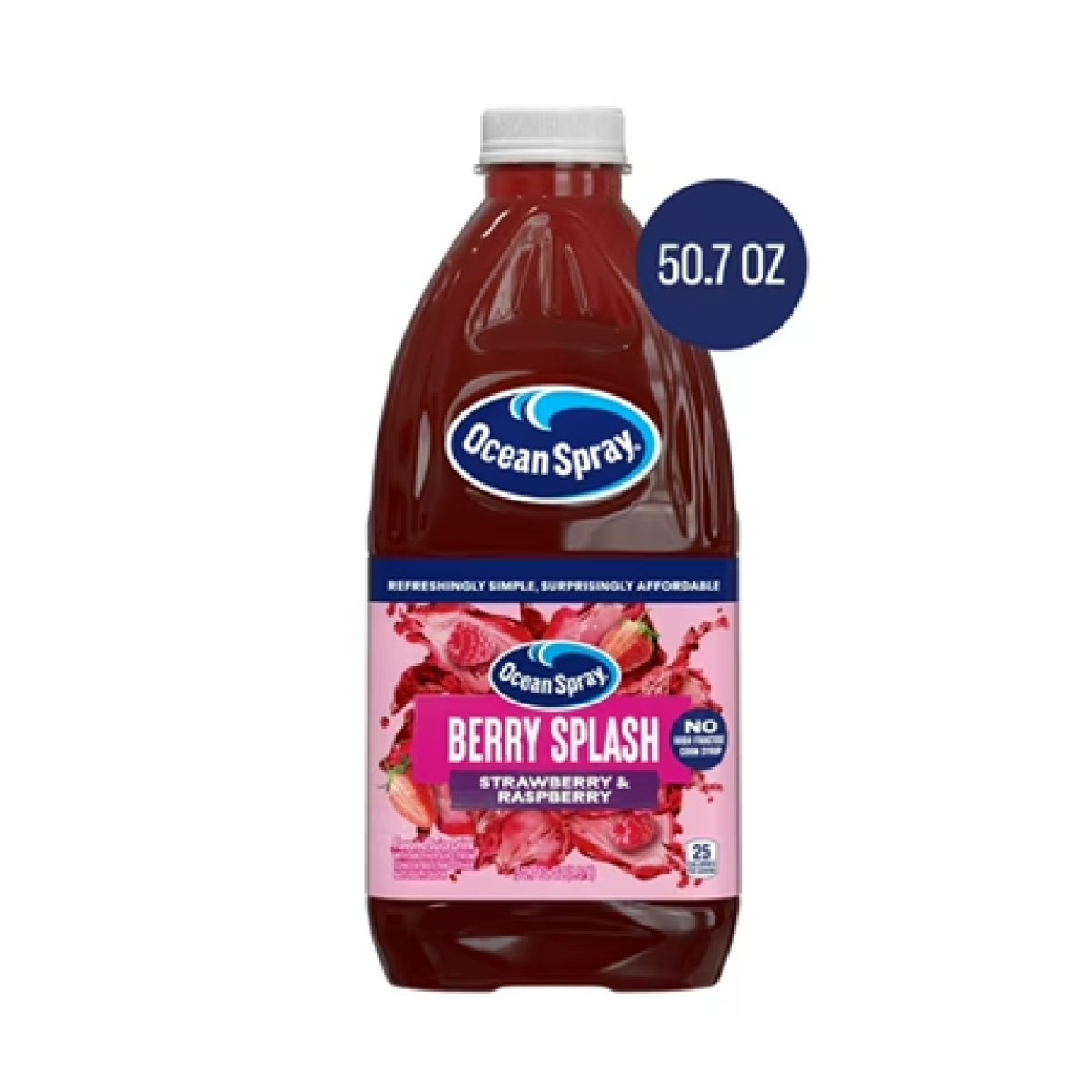 Ocean Spray Berry Splash – 50.7 fl oz Strawberry and Raspberry Bottle