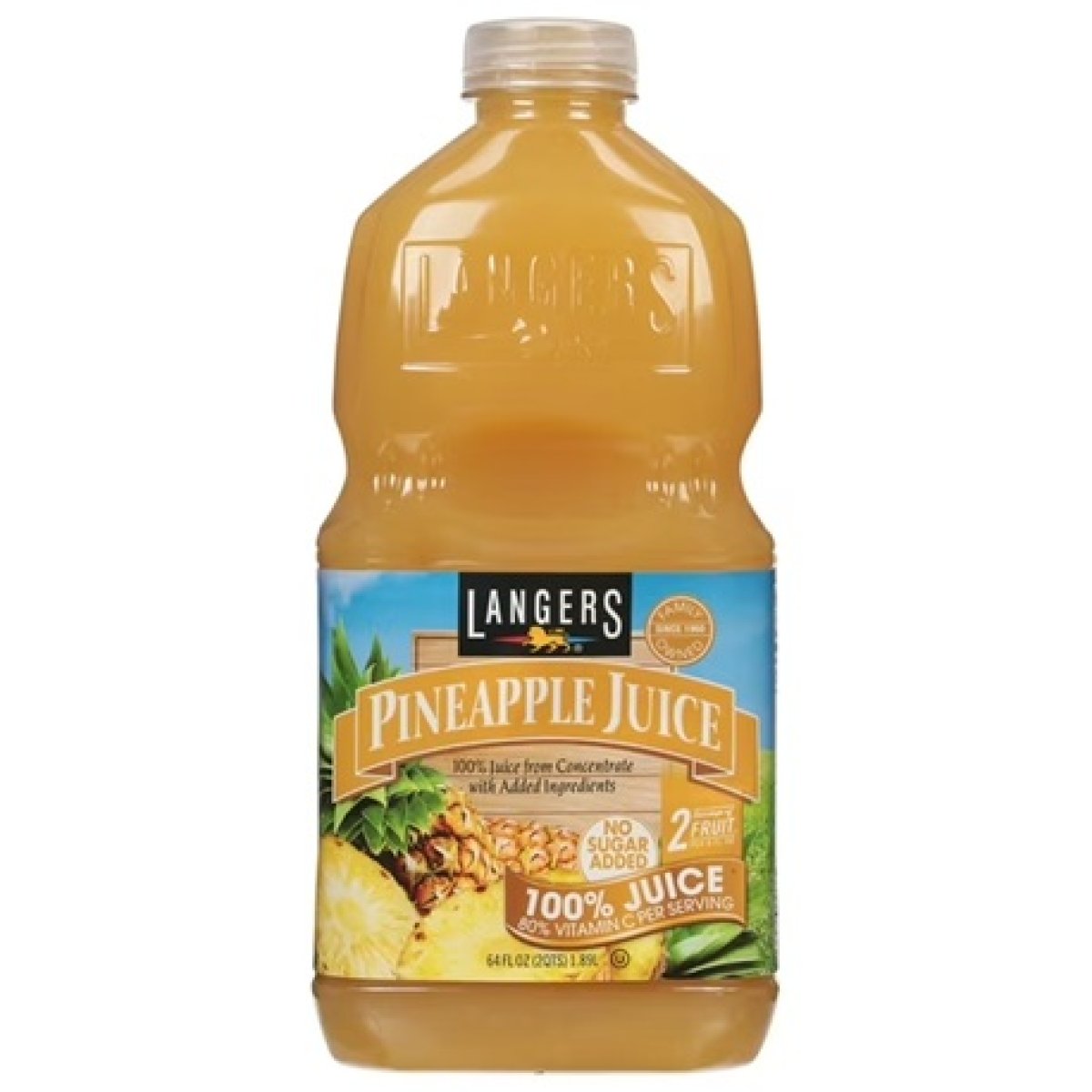 Langers Pineapple Juice 100% Juice, 64 fl oz