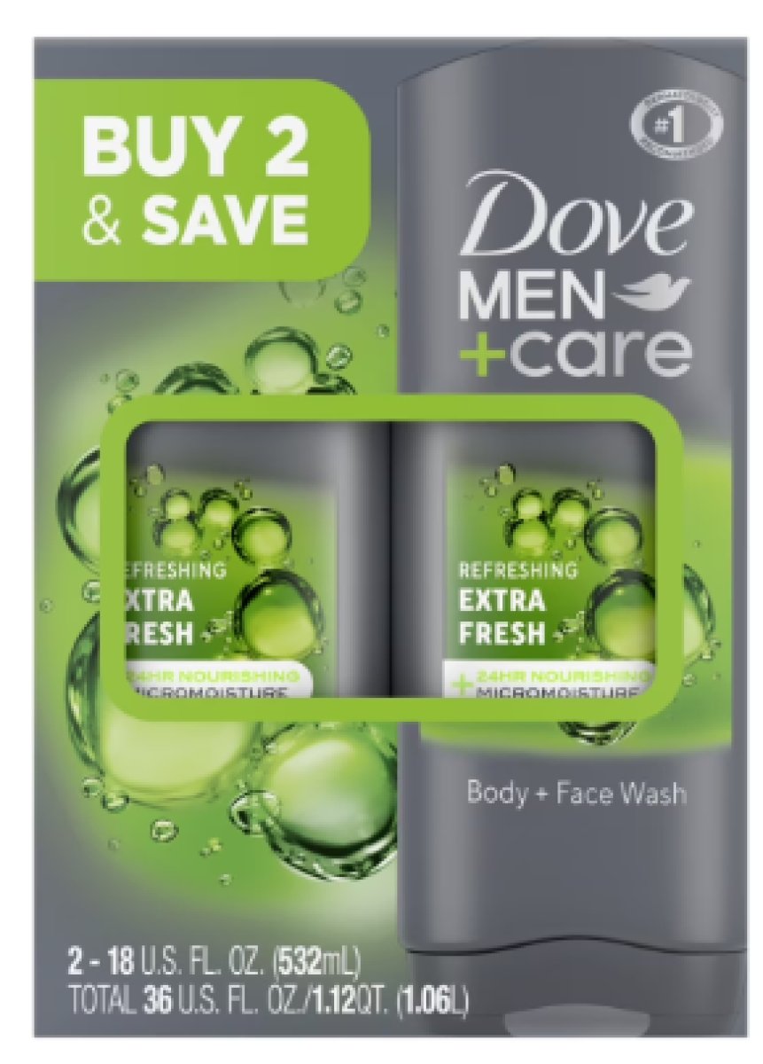 Dove Men+Care Body Wash Extra Fresh, 18 Fl oz 2 Units