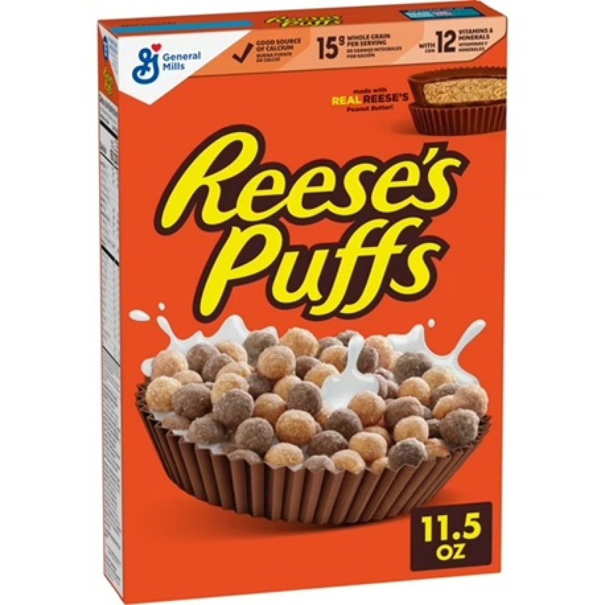 REESE'S PUFFS Chocolate Peanut Butter Breakfast Cereal, 11.5 oz