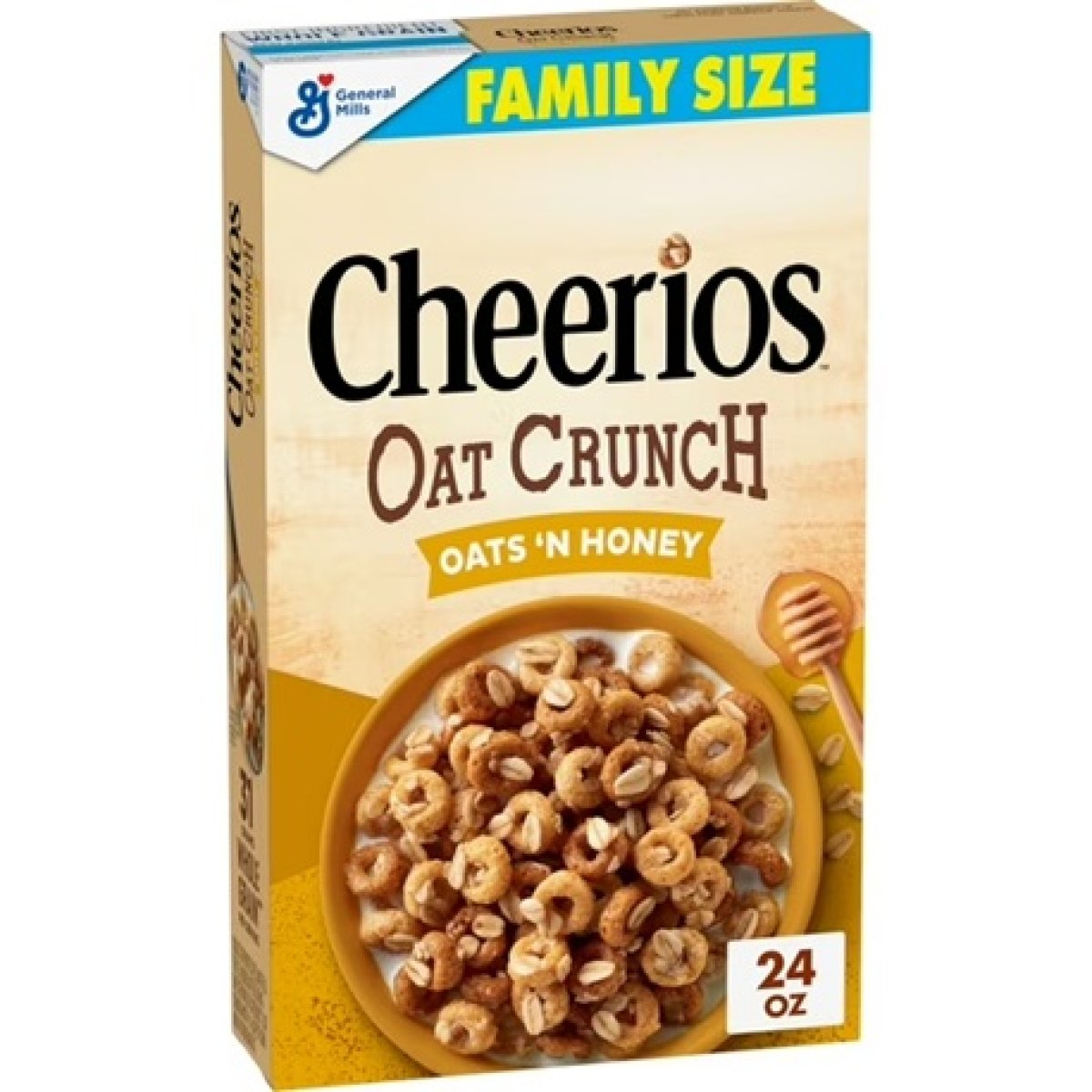 Cheerios Oat Crunch Breakfast Cereal with Oats and Honey, Family Size, 24 oz