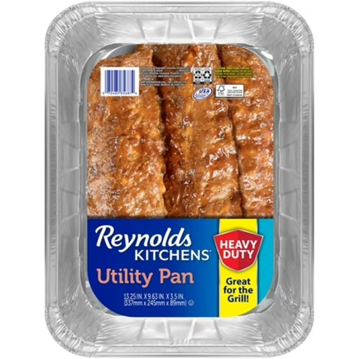 Reynolds Kitchens Heavy Duty Utility Roasting Pan, 13.25 x 9.63 x 3.5 Inches
