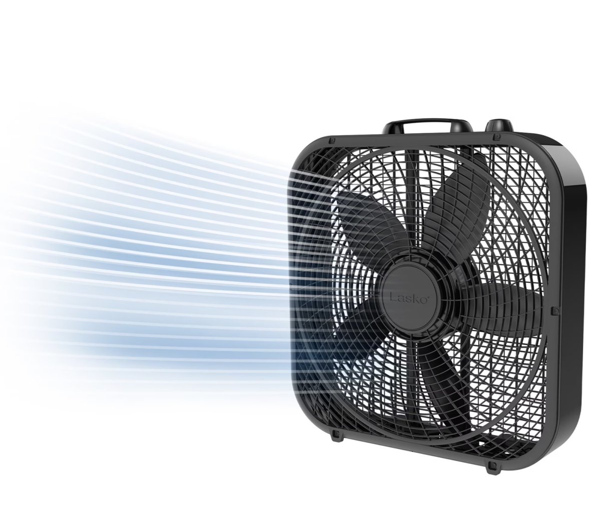 Lasko Cool Colors 20" 3-Speed Weather Resistant Box Fan, Black B20301, New