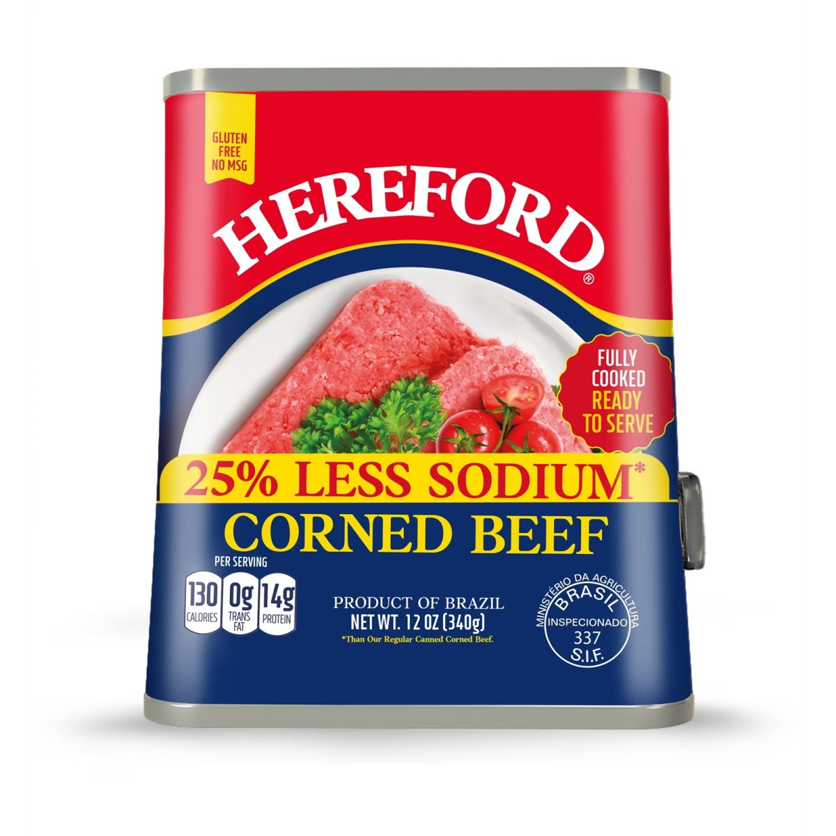 Hereford Corned Beef 25% Less Sodium, 12 oz Can