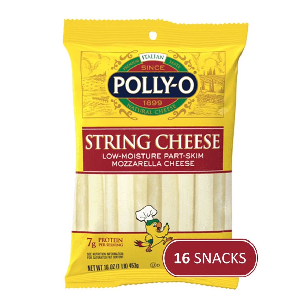 Polly-O Mozzarella String Cheese, 16 ct. - 16.0 oz. Bag individually wrapped
