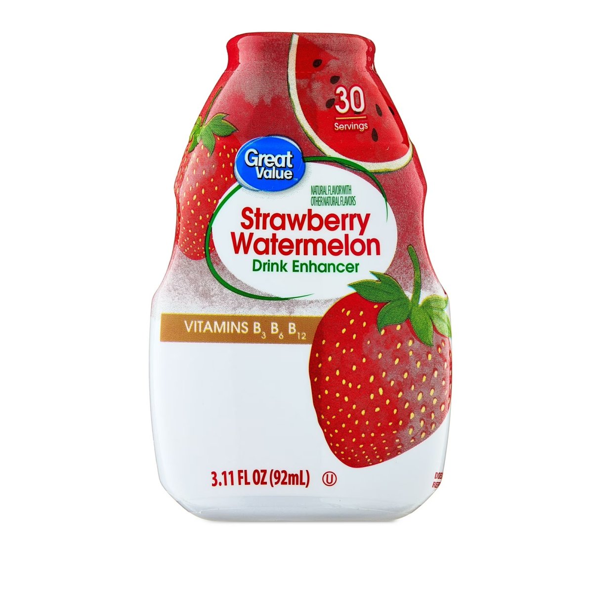 Great Value Watermelon and Strawberry Liquid Drink Enhancer 3.11 fl oz