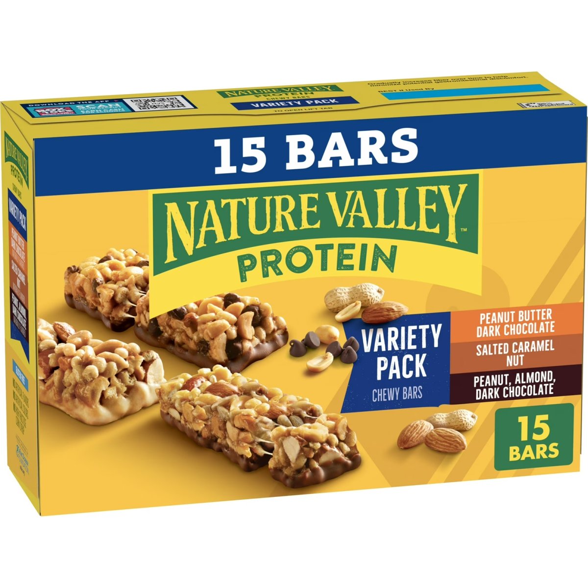 Nature Valley Chewable Protein Snack Bars, Variety Pack, 15 Bars, 21.3 oz