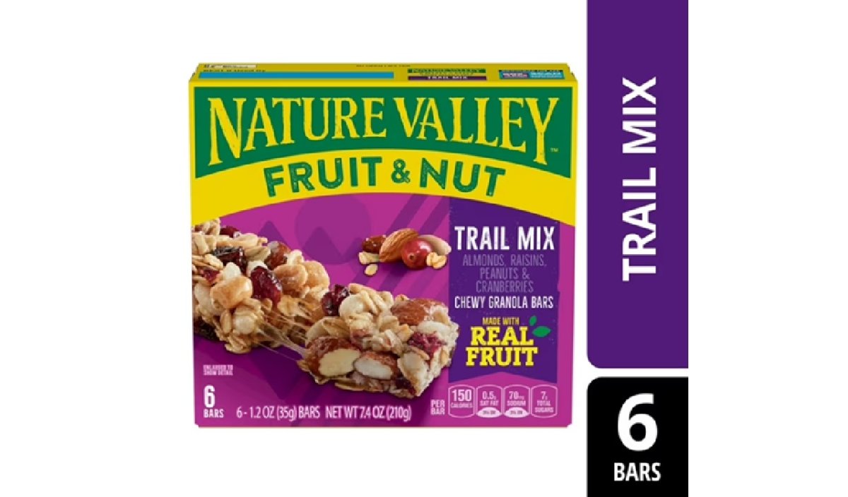 Nature Valley Fruit and Nut Chewable Granola Bars, Trail Mix, 6 Count, 7.4 oz